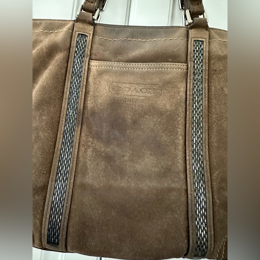 2005 Vintage Coach brown suede handbag/shoulder bag - Picture 11 of 13